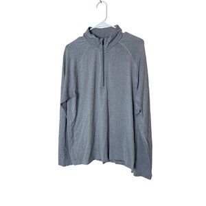 Rhone Pullover Mens Large Gray Quarter Zip Perforated Long Sleeve Athletic Top
